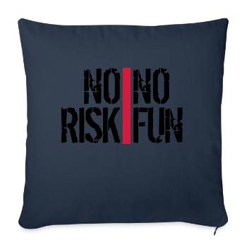 balken streifen spontan schrift no risk no fun spr - Sofakissenbezug 45 x 45 cm - Navy - Vorne
