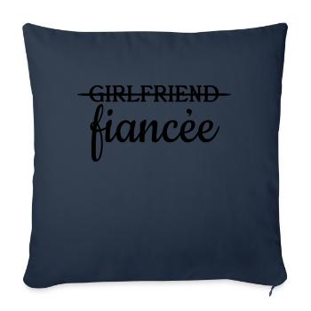 Petite amie fiancée - Housse de coussin décorative 45 x 45 cm - bleu marine - Devant
