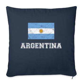 Drapeau de l'Argentine Buenos Aires Cadeau - Housse de coussin décorative 45 x 45 cm - bleu marine - Devant