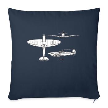 Avion - Housse de coussin décorative 45 x 45 cm - bleu marine - Devant