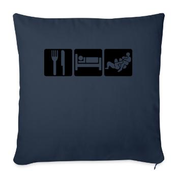 eat sleep bjj 01 brazilian jiu jitsu - Sofa pillowcase 17,3'' x 17,3'' (45 x 45 cm) - navy - Front