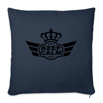 Keep Calm - Housse de coussin décorative 45 x 45 cm - bleu marine - Devant