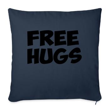 free hugs free hugs quote humor fun hug - Sofa pillowcase 17,3'' x 17,3'' (45 x 45 cm) - navy - Front
