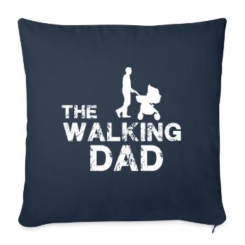 Le papa qui marche - Housse de coussin décorative 45 x 45 cm - bleu marine - Devant