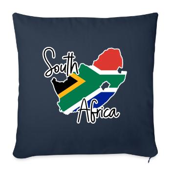 Afrique du Sud - Housse de coussin décorative 45 x 45 cm - bleu marine - Devant