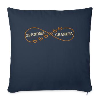 Grandma and Grandpa partner shirt - Sofa pillowcase 17,3'' x 17,3'' (45 x 45 cm) - navy - Front