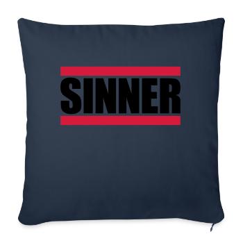 Logo texte pécheur - Housse de coussin décorative 45 x 45 cm - bleu marine - Devant