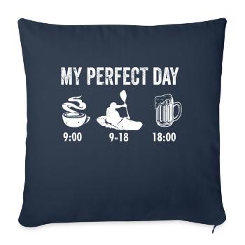 Kajak Design für Kanufahrer oder Rudertraining - Sofakissenbezug 45 x 45 cm - Navy - Vorne