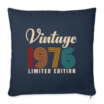 MILLÉSIME 1976. 45e ANNIVERSAIRE - Housse de coussin décorative 45 x 45 cm - bleu marine - Devant