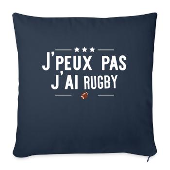 j'ai rugby cadeau - Housse de coussin décorative 45 x 45 cm - bleu marine - Devant