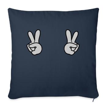 2 Peace Hands - Sofa pillowcase 17,3'' x 17,3'' (45 x 45 cm) - navy - Front
