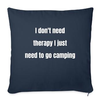 camp kikiwaka terrain de camping pour jeunes en plein air cadeau - Housse de coussin décorative 45 x 45 cm - bleu marine - Devant