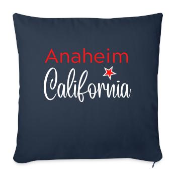 Anaheim California - Housse de coussin décorative 45 x 45 cm - bleu marine - Devant
