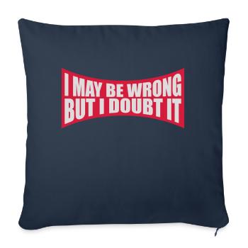 Je peux me tromper - Housse de coussin décorative 45 x 45 cm - bleu marine - Devant