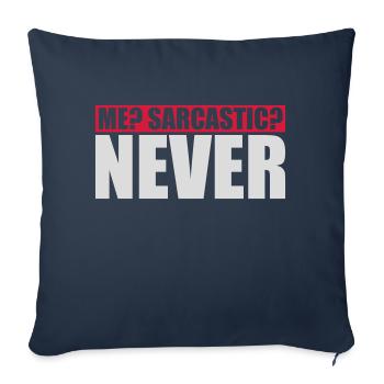 moi sarcastique ne cite jamais - Housse de coussin décorative 45 x 45 cm - bleu marine - Devant