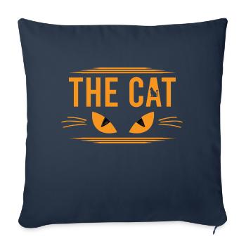 The cat yeux de chat et chat dessiné dans alphabet - Housse de coussin décorative 45 x 45 cm - bleu marine - Devant