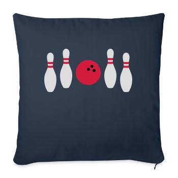 Entre les deux ne pas frapper le bowling - Housse de coussin décorative 45 x 45 cm - bleu marine - Devant