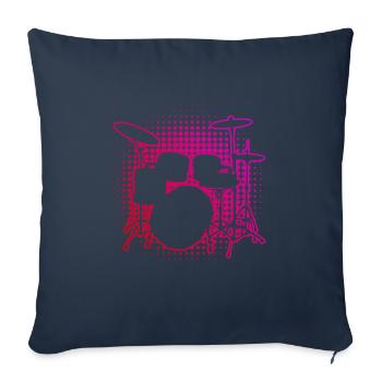 Drummer Men Percussionist Drum Kit Drumsp - Sofa pillowcase 17,3'' x 17,3'' (45 x 45 cm) - navy - Front