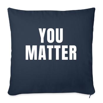 You Matter - Citations chrétiennes - Housse de coussin décorative 45 x 45 cm - bleu marine - Devant