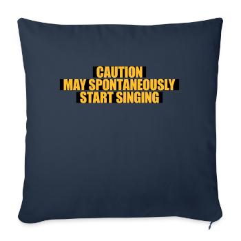 may spontaneously start singing - Sofa pillowcase 17,3'' x 17,3'' (45 x 45 cm) - navy - Front