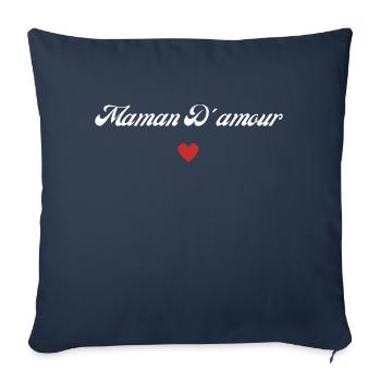 maman d'amour - Housse de coussin décorative 45 x 45 cm - bleu marine - Devant