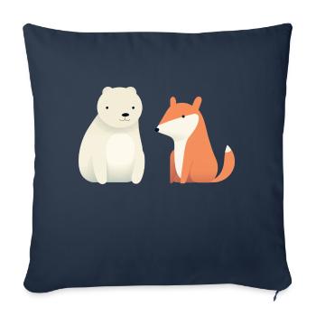 Animal mignon - Housse de coussin décorative 45 x 45 cm - bleu marine - Devant