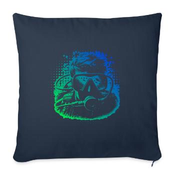 Plongée sous-marine Taucher Free Dive Tauchen Diver Diving - Housse de coussin décorative 45 x 45 cm - bleu marine - Devant