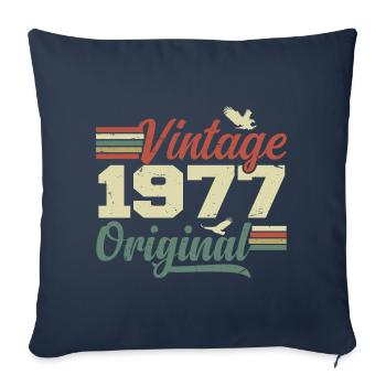 Vintage 1977 Cadeau Anniversaire 1977 Retro - Housse de coussin décorative 45 x 45 cm - bleu marine - Devant