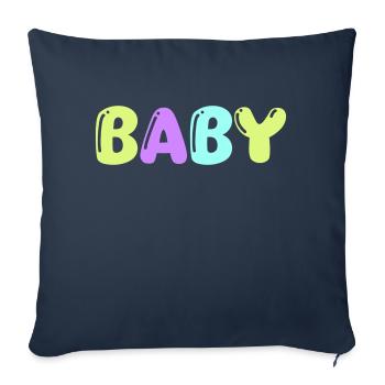 bébé - Housse de coussin décorative 45 x 45 cm - bleu marine - Devant