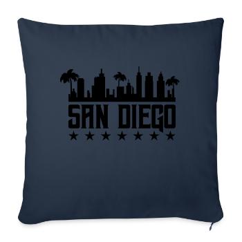 San Diego - Housse de coussin décorative 45 x 45 cm - bleu marine - Devant