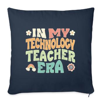 À l’époque de mon professeur de technologie - Housse de coussin décorative 45 x 45 cm - bleu marine - Devant