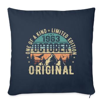 October 1963 Birthday Gift - October 1963 - Sofa pillowcase 17,3'' x 17,3'' (45 x 45 cm) - navy - Front