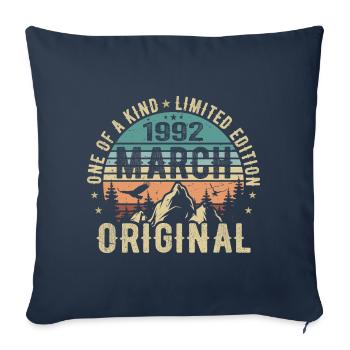 Legendary since March 1992 - birthday March 1992 - Sofa pillowcase 17,3'' x 17,3'' (45 x 45 cm) - navy - Front