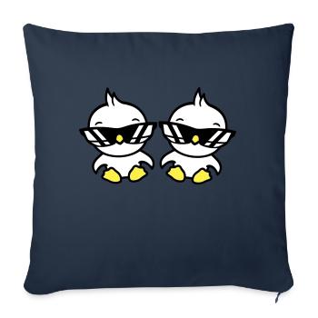 2 Birds Sunglasses Cool Sitting Two Friends Crew - Sofa pillowcase 17,3'' x 17,3'' (45 x 45 cm) - navy - Front