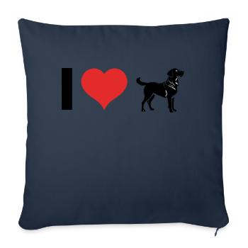 I love Dogs - Cute Pet Design - Sofa pillowcase 17,3'' x 17,3'' (45 x 45 cm) - navy - Front