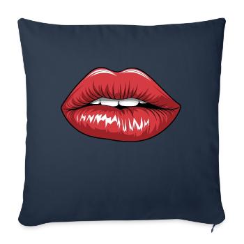 Luscious Red Lips - Sofa pillowcase 17,3'' x 17,3'' (45 x 45 cm) - navy - Front