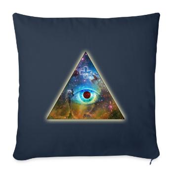 All-Seeing Eye of God - The Eye of God, Cross, - Sofa pillowcase 17,3'' x 17,3'' (45 x 45 cm) - navy - Front