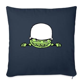 mur mur visage tête soldat camouflage ar ar - Housse de coussin décorative 45 x 45 cm - bleu marine - Devant