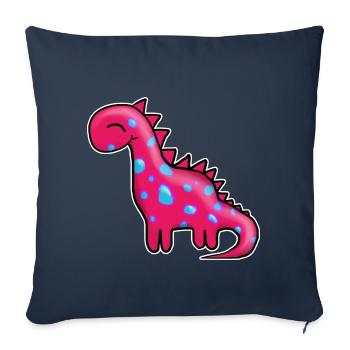 Dino Pink - Housse de coussin décorative 45 x 45 cm - bleu marine - Devant