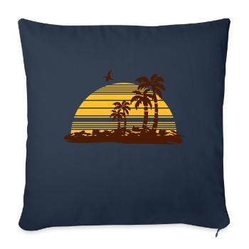 sunset island - Sofa pillowcase 17,3'' x 17,3'' (45 x 45 cm) - navy - Front