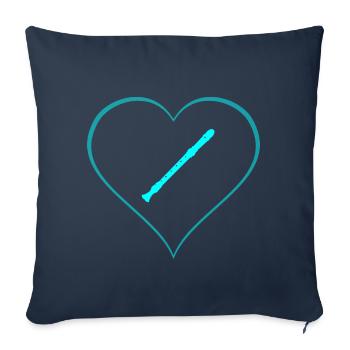 flute - Sofa pillowcase 17,3'' x 17,3'' (45 x 45 cm) - navy - Front