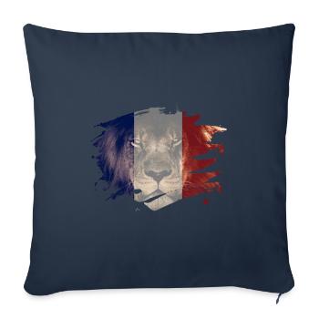 France Flag & African Lion Picture - Sofa pillowcase 17,3'' x 17,3'' (45 x 45 cm) - navy - Front
