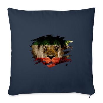 Persia Flag & African Lion Picture - Sofa pillowcase 17,3'' x 17,3'' (45 x 45 cm) - navy - Front