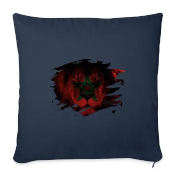 Éclaboussures de peinture drapeau du lion maroc - Housse de coussin décorative 45 x 45 cm - bleu marine - Devant