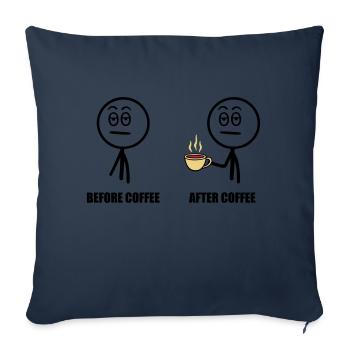 Before Coffee, After Coffee - Housse de coussin décorative 45 x 45 cm - bleu marine - Devant