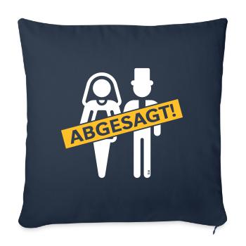 Abgesagt! (Absage / Hochzeit / Brautpaar) - Sofakissenbezug 45 x 45 cm - Navy - Vorne