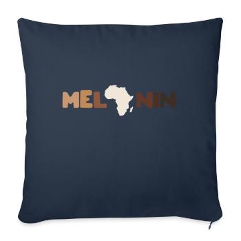 Black Lives Matter Melanin Racine Africaine Respire - Housse de coussin décorative 45 x 45 cm - bleu marine - Devant