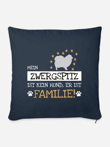 Zwergspitz - Sofakissenbezug 45 x 45 cm - Navy