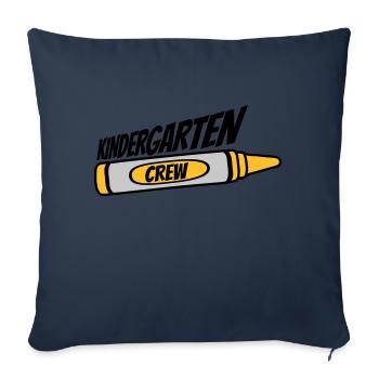 Équipe de crayon de cire de l’équipe de la maternelle - Housse de coussin décorative 45 x 45 cm - bleu marine - Devant
