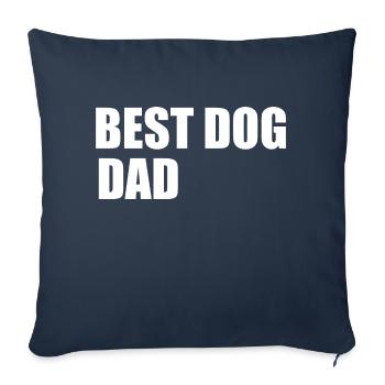 Meilleur papa chien - Housse de coussin décorative 45 x 45 cm - bleu marine - Devant